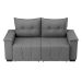 Sofá 3 Lugares Retrátil e Reclinável Slim Suede Cinza