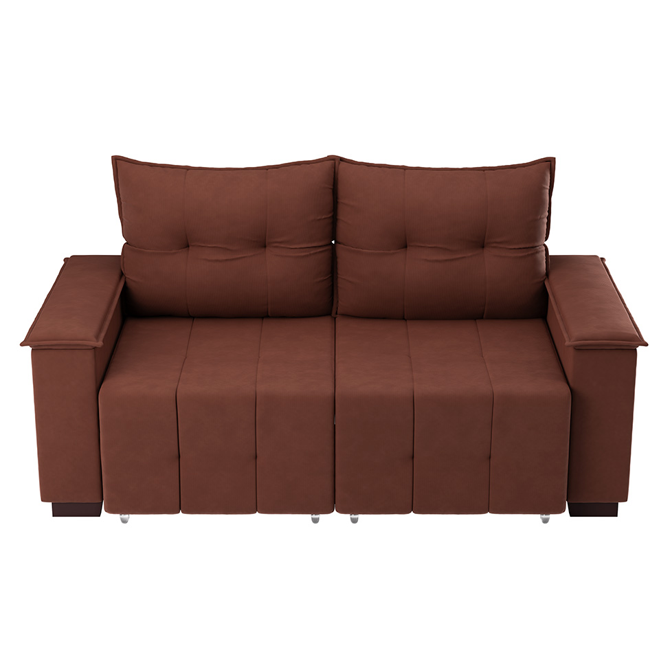 Sofá 3 Lugares Retrátil e Reclinável Slim Suede Marrom
