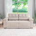 Sofá 3 Lugares Retrátil e Reclinável Smart Suede Bege