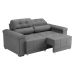Sofá 3 Lugares Retrátil e Reclinável Smart Suede Cinza