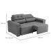 Sofá 3 Lugares Retrátil e Reclinável Smart Suede Cinza