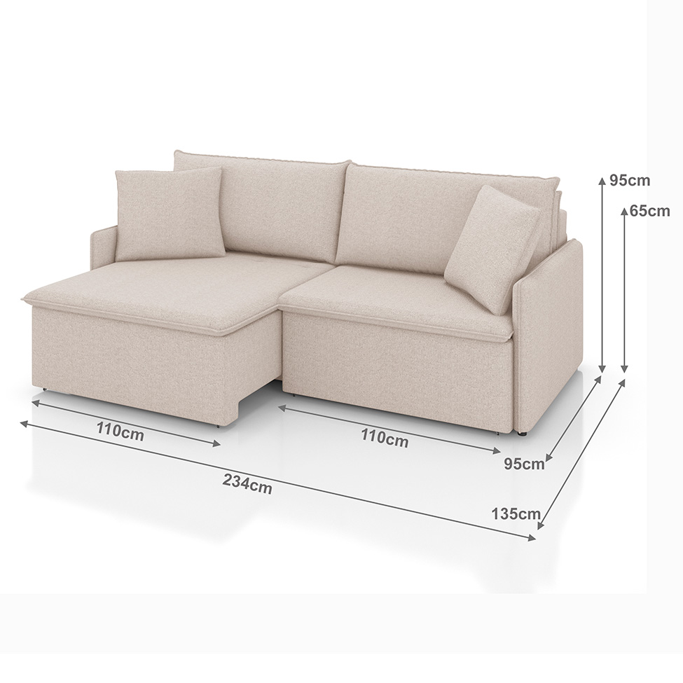 Sofá 3 Lugares Retrátil e Reclinável Stilo Linho Cru 234 cm