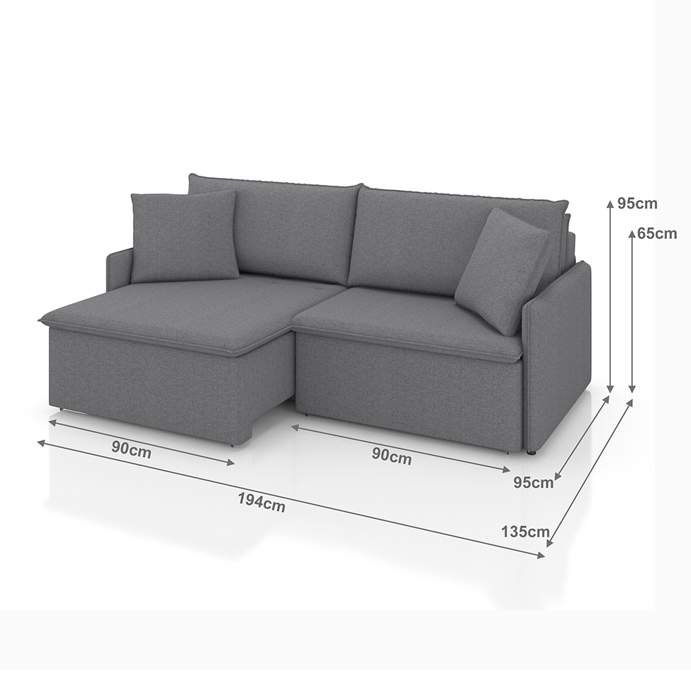 Sofá 3 Lugares Retrátil e Reclinável Stilo Linho Grafite 194 cm