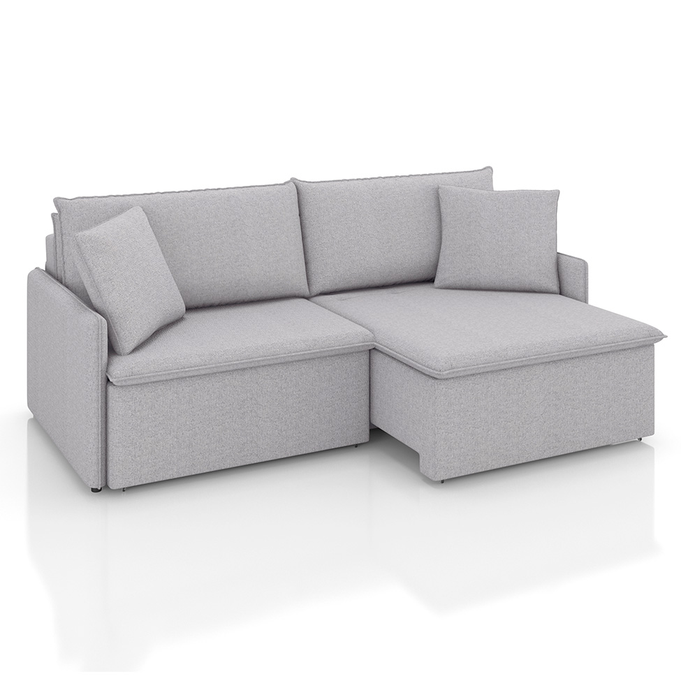 Sofá 3 Lugares Retrátil e Reclinável Stilo Linho Prata 214 cm
