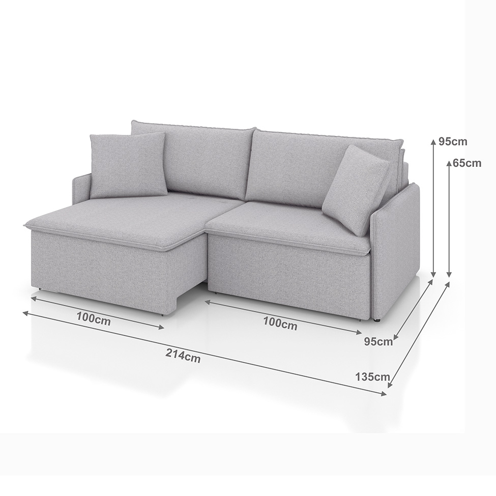 Sofá 3 Lugares Retrátil e Reclinável Stilo Linho Prata 214 cm