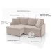 Sofá 3 Lugares Retrátil e Reclinável Stilo Veludo Creme 194 cm