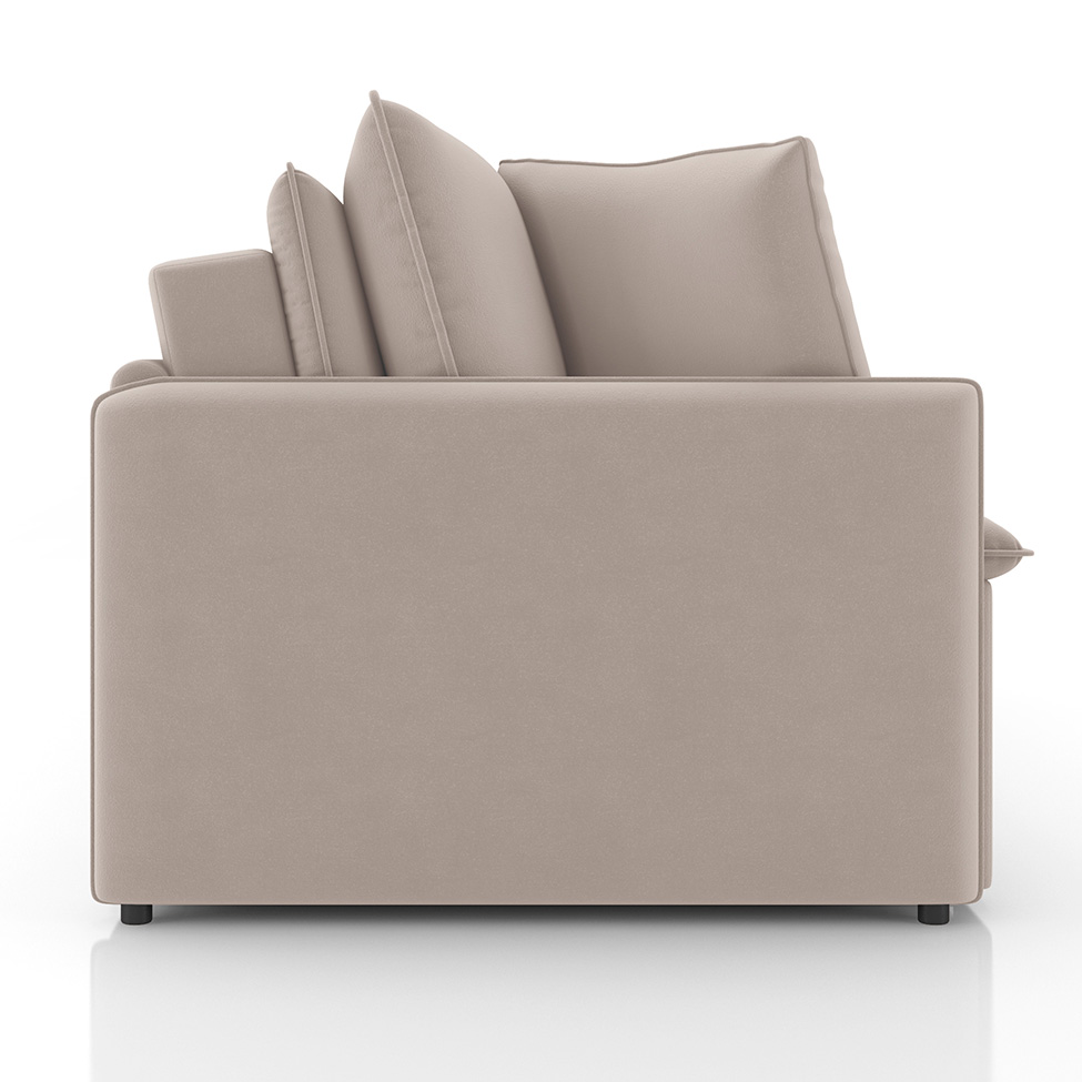 Sofá 3 Lugares Retrátil e Reclinável Stilo Veludo Creme 194 cm