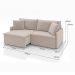 Sofá 3 Lugares Retrátil e Reclinável Stilo Veludo Creme 234 cm