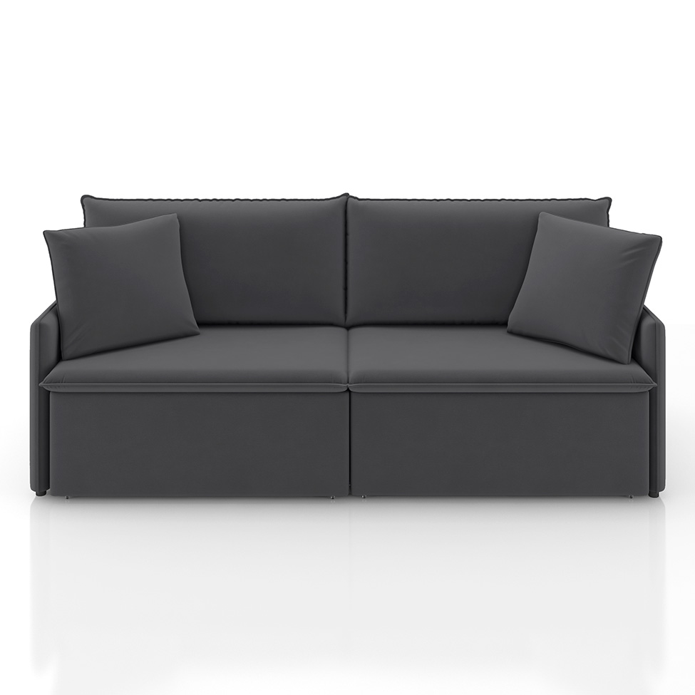 Sofá 3 Lugares Retrátil e Reclinável Stilo Veludo Grafite 194 cm