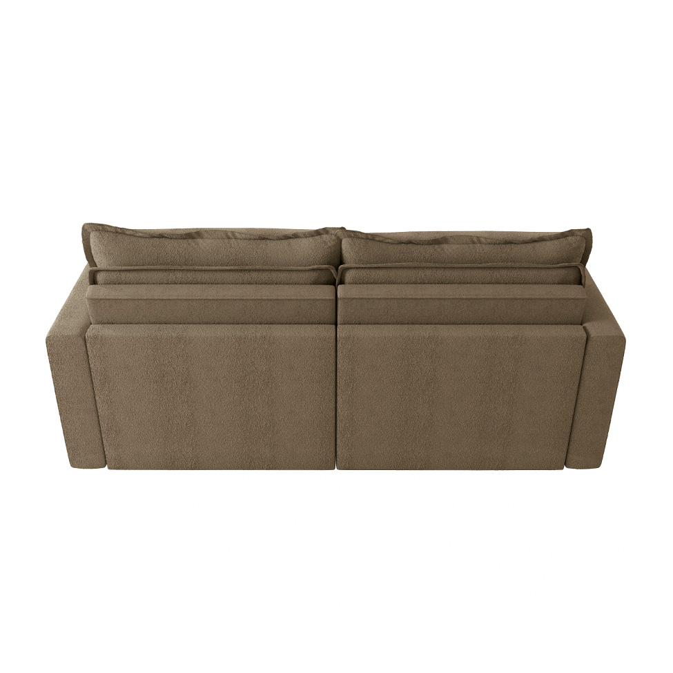 Sofá 3 Lugares Retrátil e Reclinável Trevo Bouclé Fendi