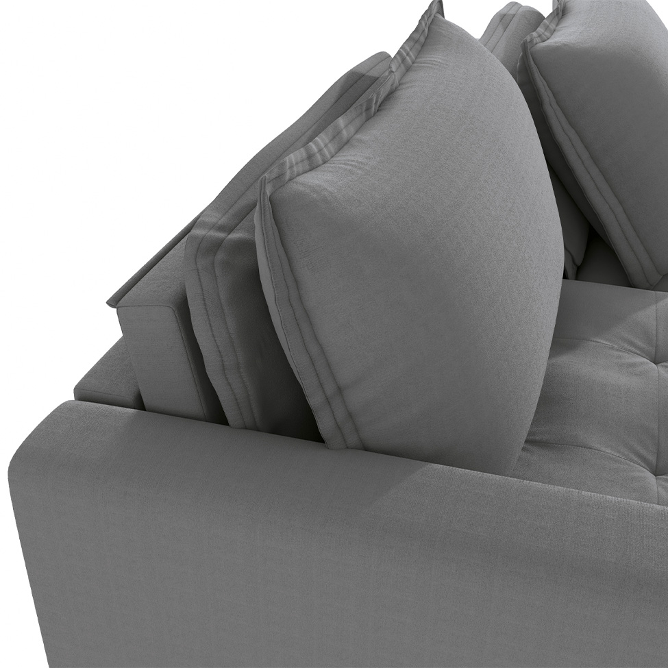 Sofá 3 Lugares Retrátil e Reclinável Trevo Bouclé Titanio