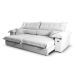 Sofá 3 Lugares Retrátil e Reclinável com USB Absoluto Linho Off White