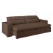 Sofá 3 Lugares Retrátil e Reclinável com USB Jazz Molas Suede Chocolate 230 cm
