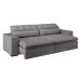 Sofá 3 Lugares Retrátil e Reclinável com USB Jazz Molas Suede Chumbo 230 cm