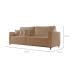 Sofá 3 Lugares Riviera Linho Bege 190 cm