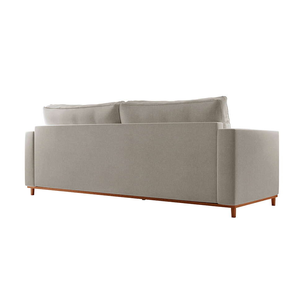Sofá 3 Lugares Riviera Linho Cinza 190 cm