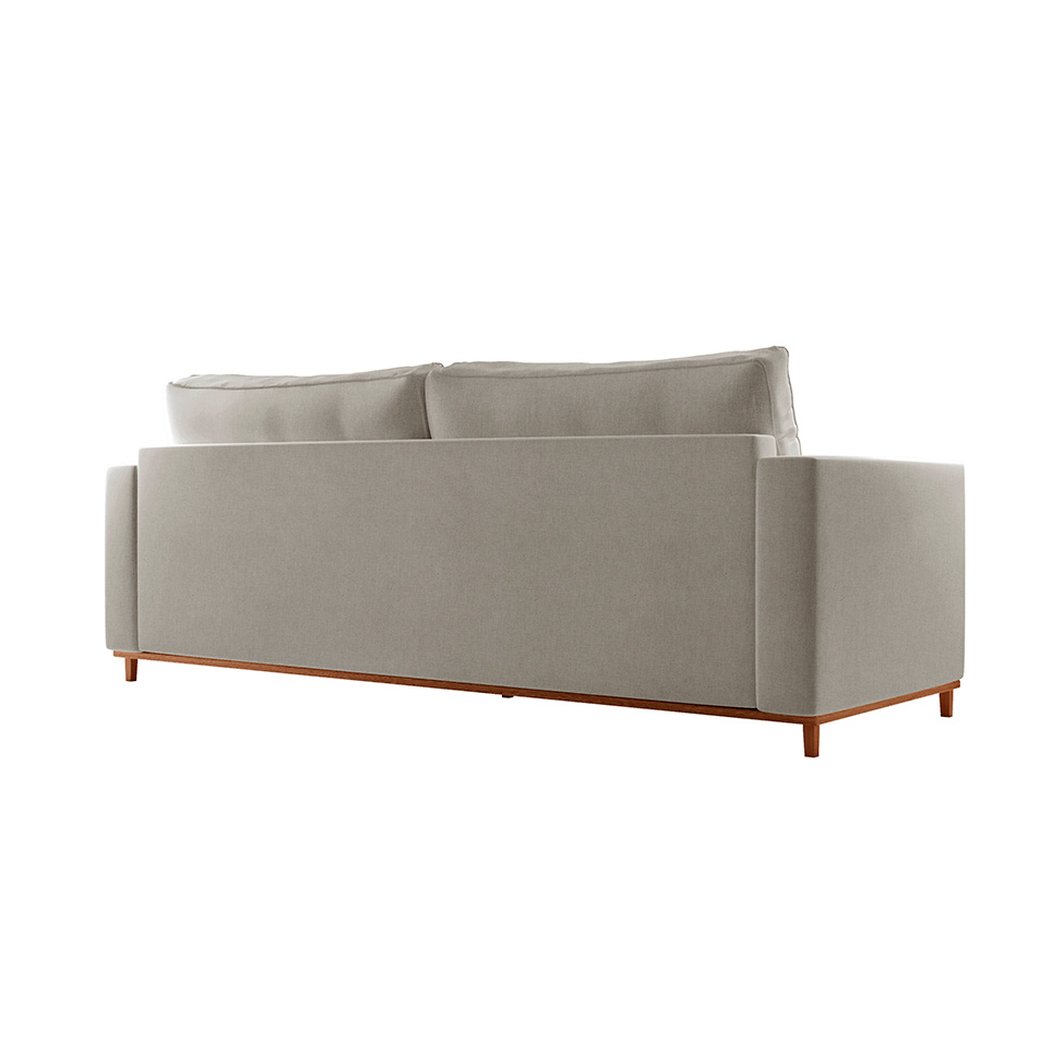 Sofá 3 Lugares Riviera Linho Cinza 210 cm