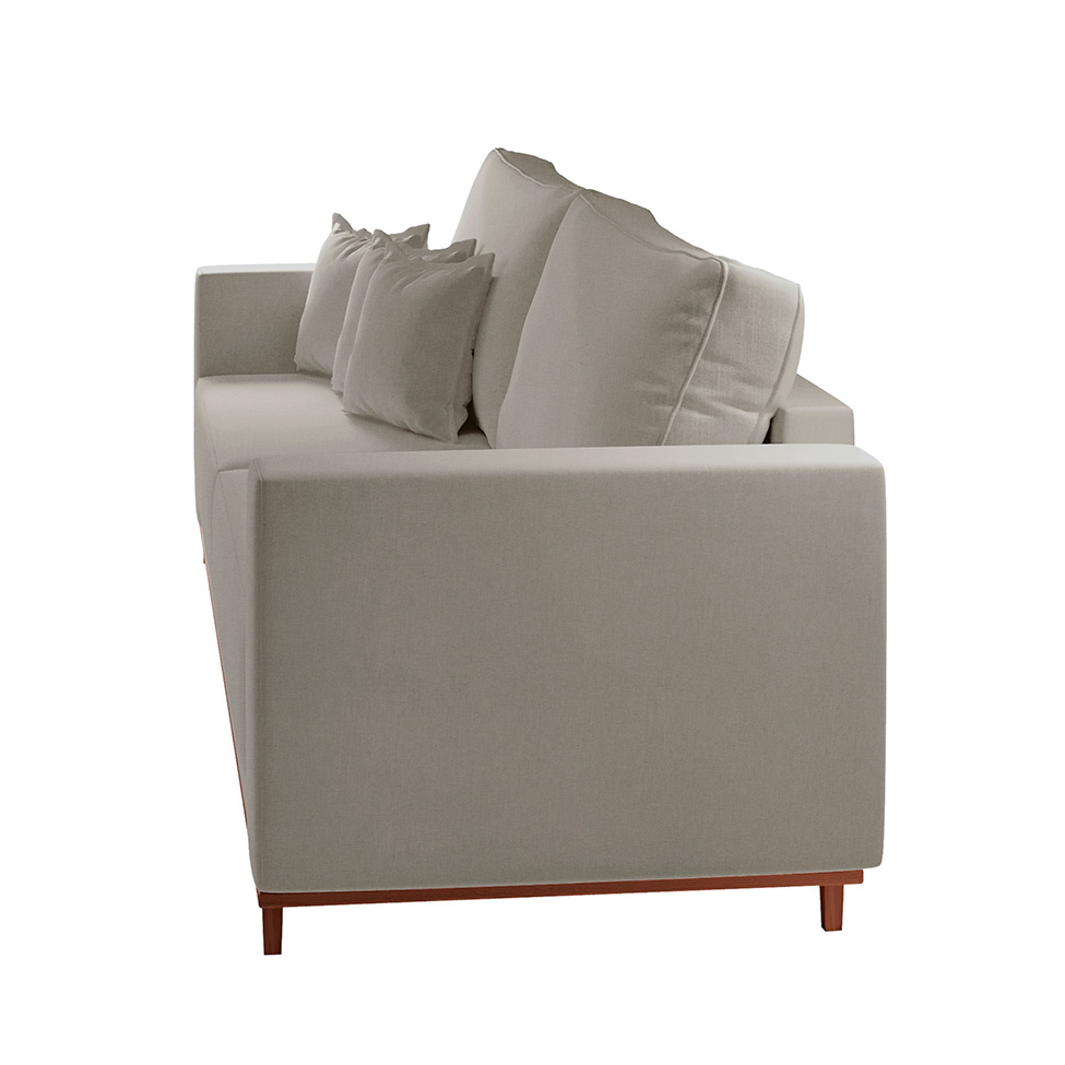 Sofá 3 Lugares Riviera Linho Cinza 210 cm