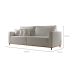 Sofá 3 Lugares Riviera Linho Cinza 230 cm