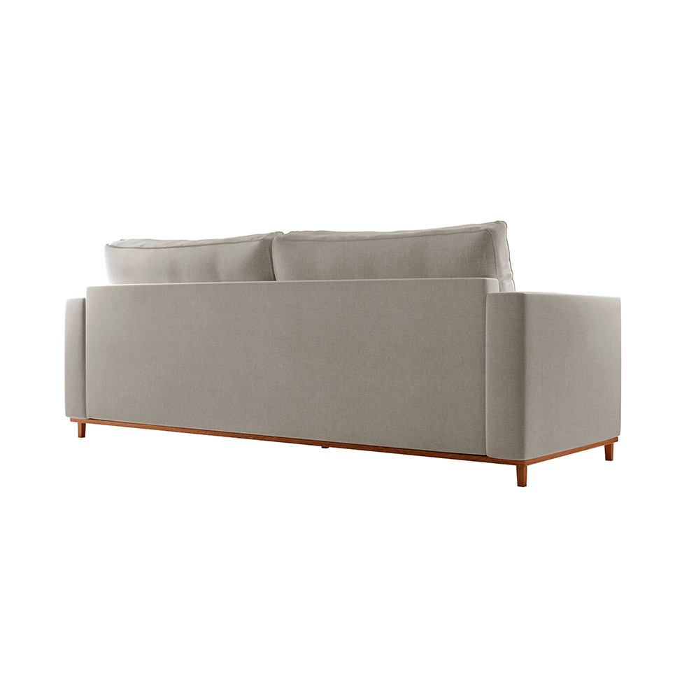 Sofá 3 Lugares Riviera Linho Cinza 230 cm