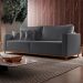 Sofá 3 Lugares Riviera Veludo Cinza 190 cm