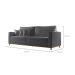 Sofá 3 Lugares Riviera Veludo Cinza 190 cm