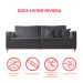 Sofá 3 Lugares Riviera Veludo Cinza 190 cm
