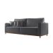 Sofá 3 Lugares Riviera Veludo Cinza 210 cm