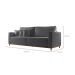 Sofá 3 Lugares Riviera Veludo Cinza 230 cm
