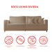 Sofá 3 Lugares Riviera Veludo Marrom 190 cm