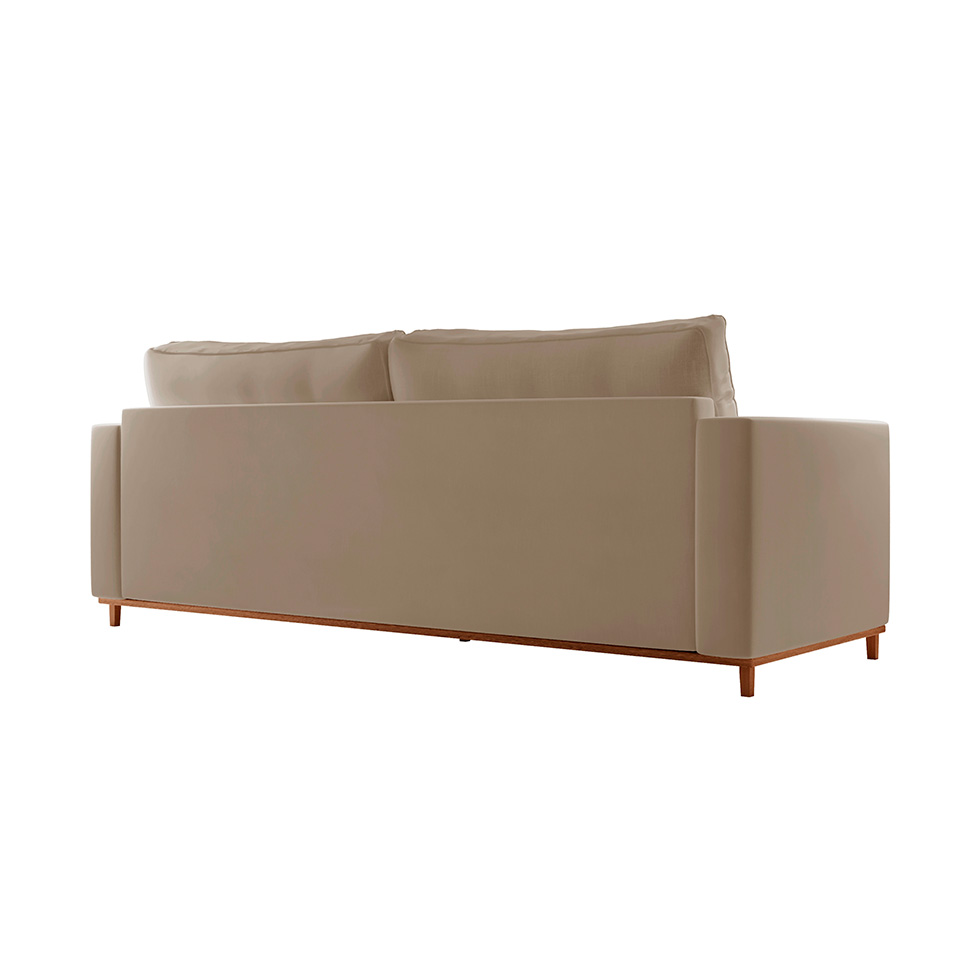 Sofá 3 Lugares Riviera Veludo Marrom 210 cm