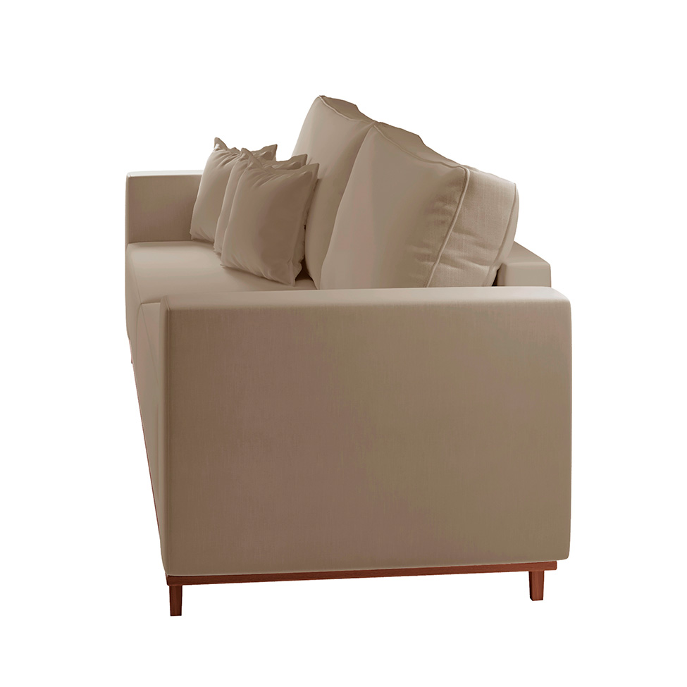 Sofá 3 Lugares Riviera Veludo Marrom 210 cm