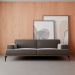 Sofá 3 Lugares Vito Veludo Cinza 220 cm
