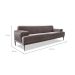 Sofá 3 Lugares Vito Veludo Cinza 220 cm