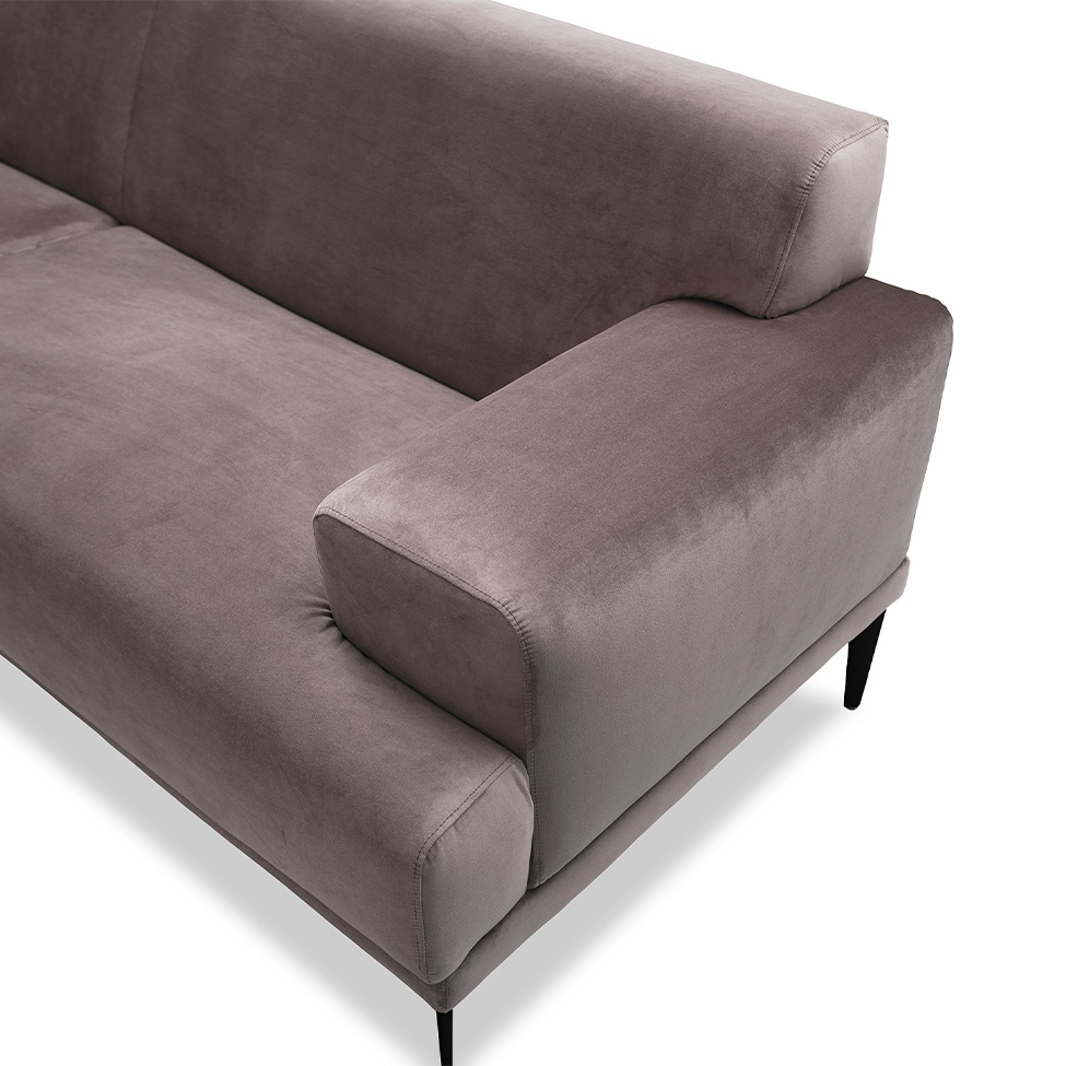 Sofá 3 Lugares Vito Veludo Cinza 220 cm