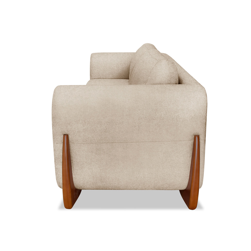Sofá 3 Lugares Yves Bouclé Bege 180 cm