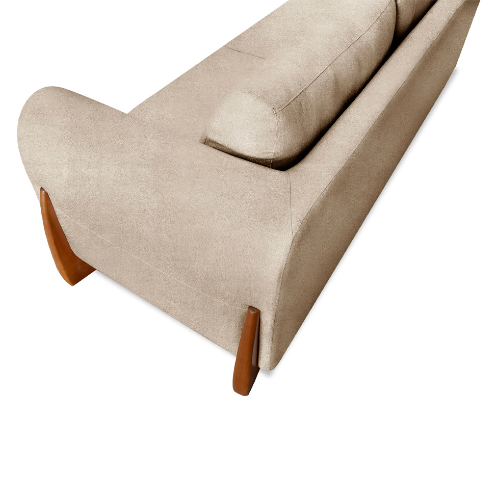 Sofá 3 Lugares Yves Bouclé Bege 180 cm