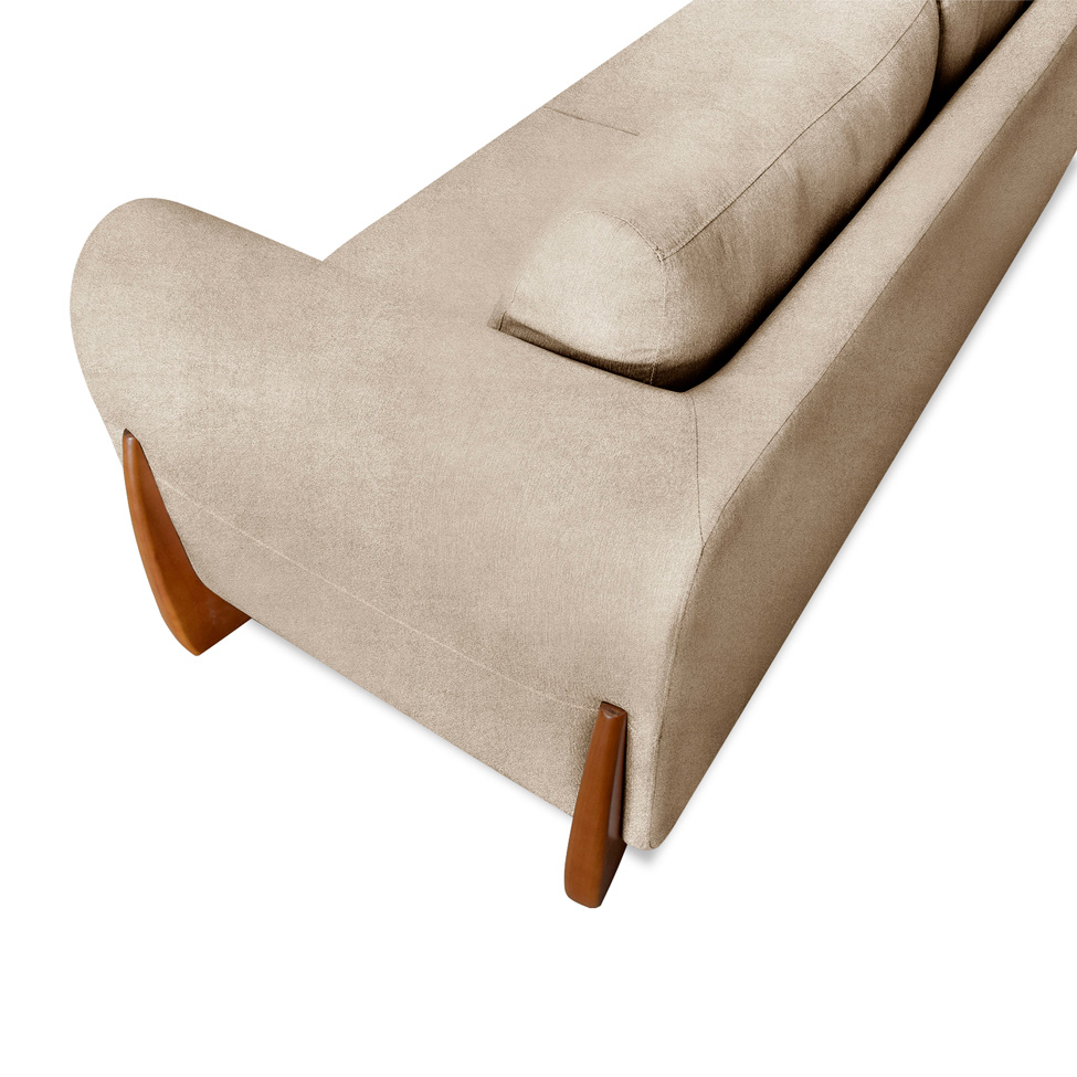 Sofá 3 Lugares Yves Bouclé Bege 230 cm