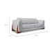 Sofá 3 Lugares Yves Bouclé Cinza 180 cm