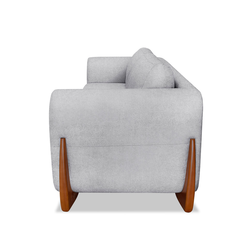 Sofá 3 Lugares Yves Bouclé Cinza 180 cm