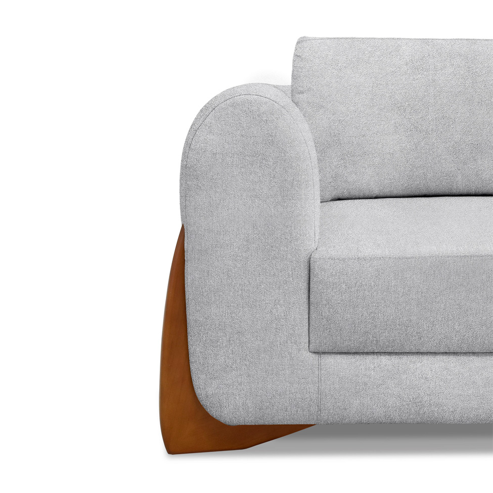 Sofá 3 Lugares Yves Bouclé Cinza 200 cm