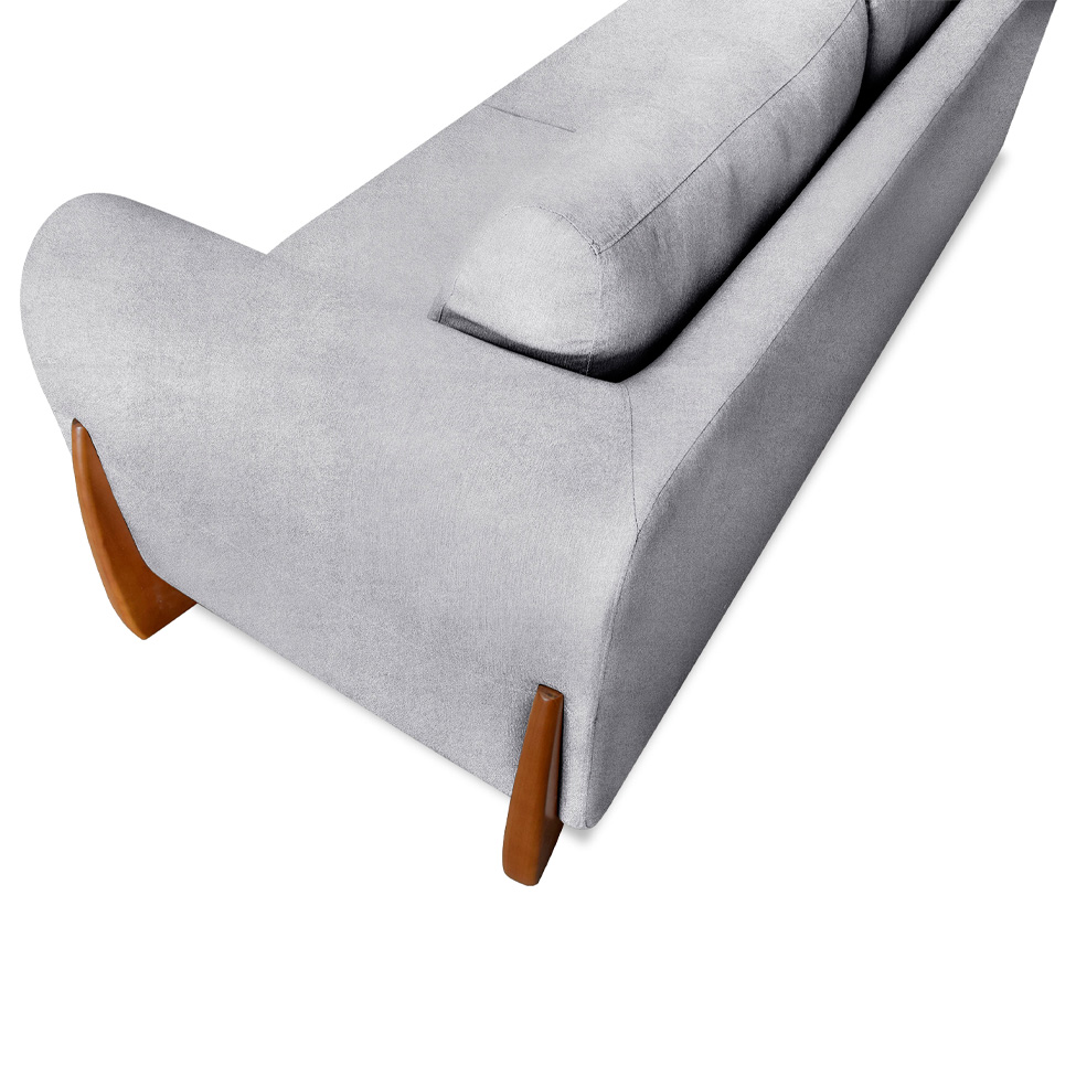 Sofá 3 Lugares Yves Bouclé Cinza 200 cm