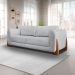 Sofá 3 Lugares Yves Bouclé Cinza 220 cm