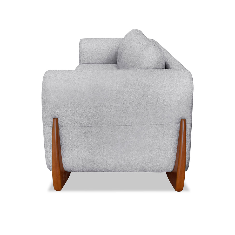Sofá 3 Lugares Yves Bouclé Cinza 220 cm