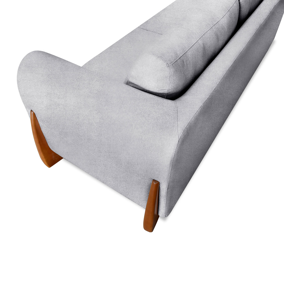 Sofá 3 Lugares Yves Bouclé Cinza 220 cm