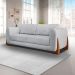 Sofá 3 Lugares Yves Bouclé Cinza 230 cm