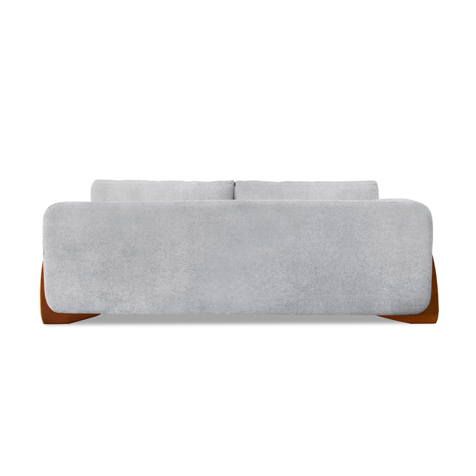 Sofá 3 Lugares Yves Bouclé Cinza 230 cm