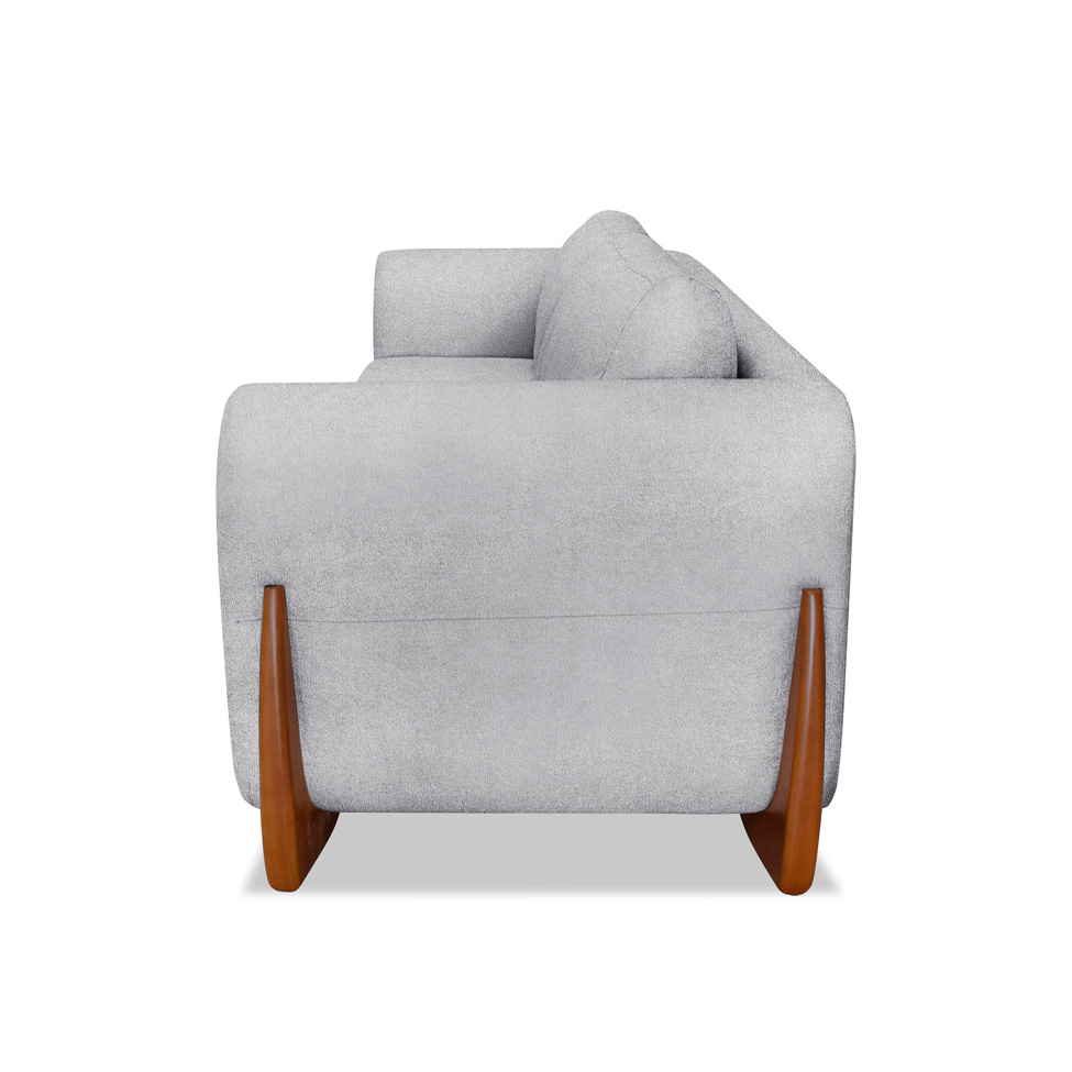Sofá 3 Lugares Yves Bouclé Cinza 230 cm