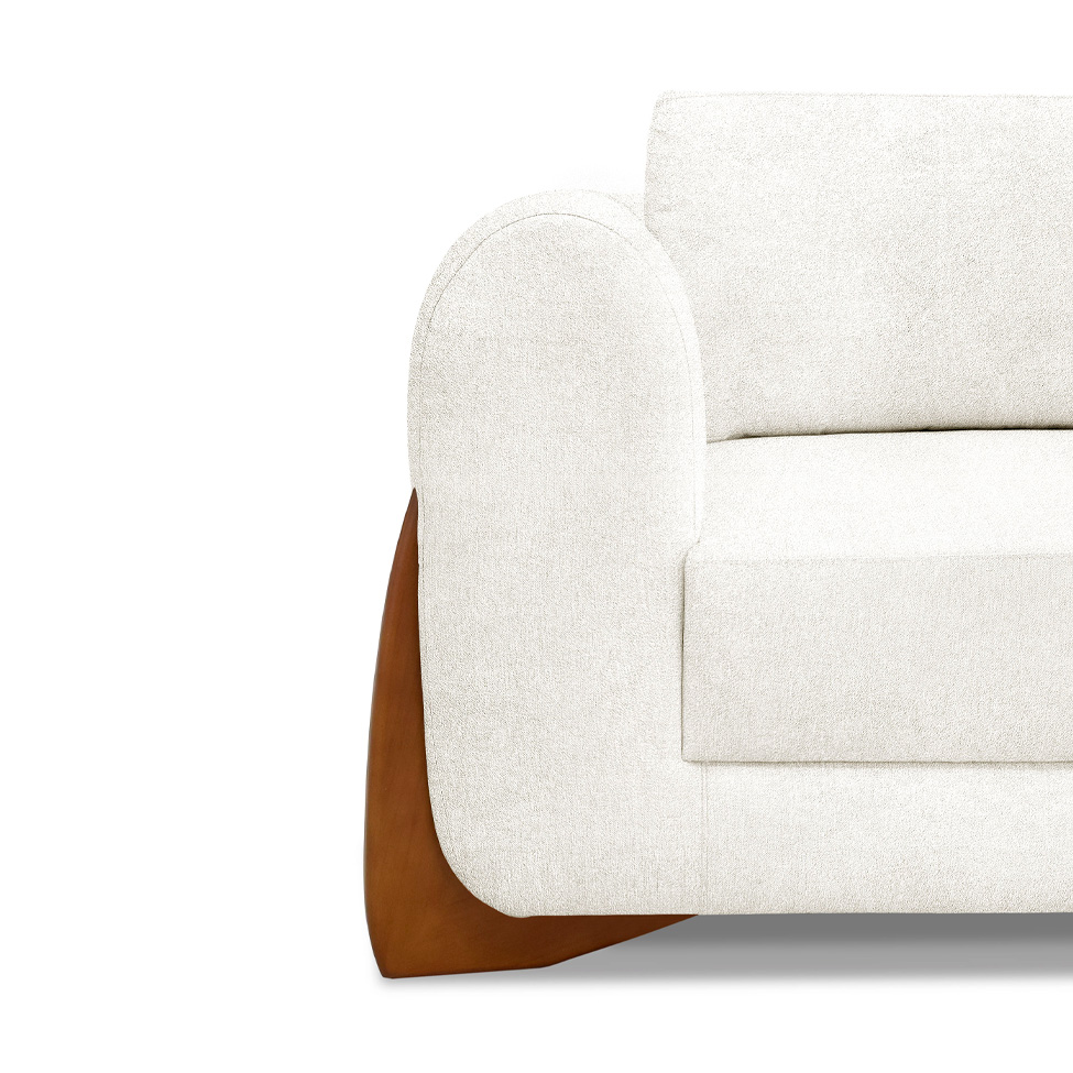 Sofá 3 Lugares Yves Bouclé Off White 180 cm