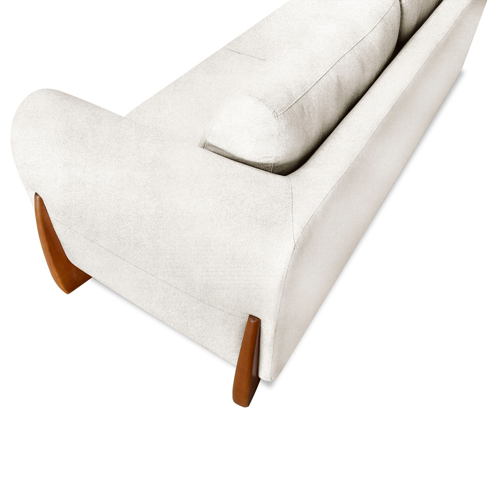 Sofá 3 Lugares Yves Bouclé Off White 180 cm